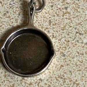 James Avery skillet frying pan sterling silver charm with cut jump ring